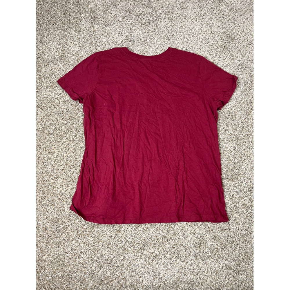 Nike Womens XXL Graphic Swoosh T-Shirt Burgundy Maroon Short Sleeve Crew Neck - Picture 5 of 5